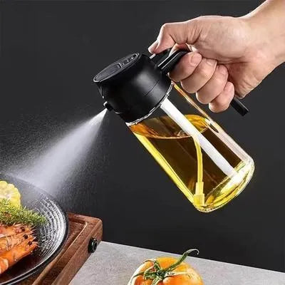 Glass Oil Spray Bottle Grey 3cm Spray Nozzle