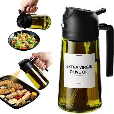 Glass Oil Spray Bottle Grey 3cm Spray Nozzle