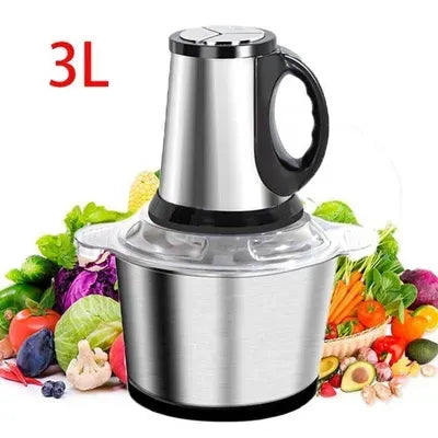 Electric Meat Chopper 3L Stainless Steel Chopper with 4 Blades & 3 Speeds