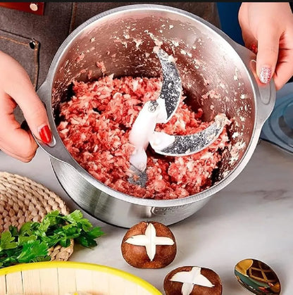 Electric Meat Chopper 3L Stainless Steel Chopper with 4 Blades & 3 Speeds