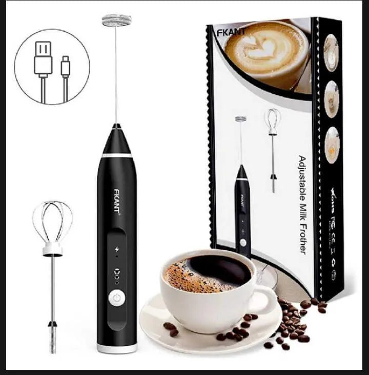 Rechargeable Electric Coffee Beater Black
