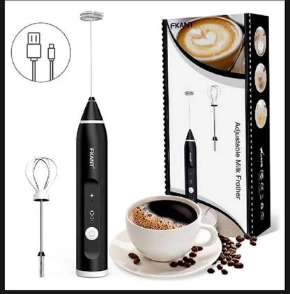 Rechargeable Electric Coffee Beater Black