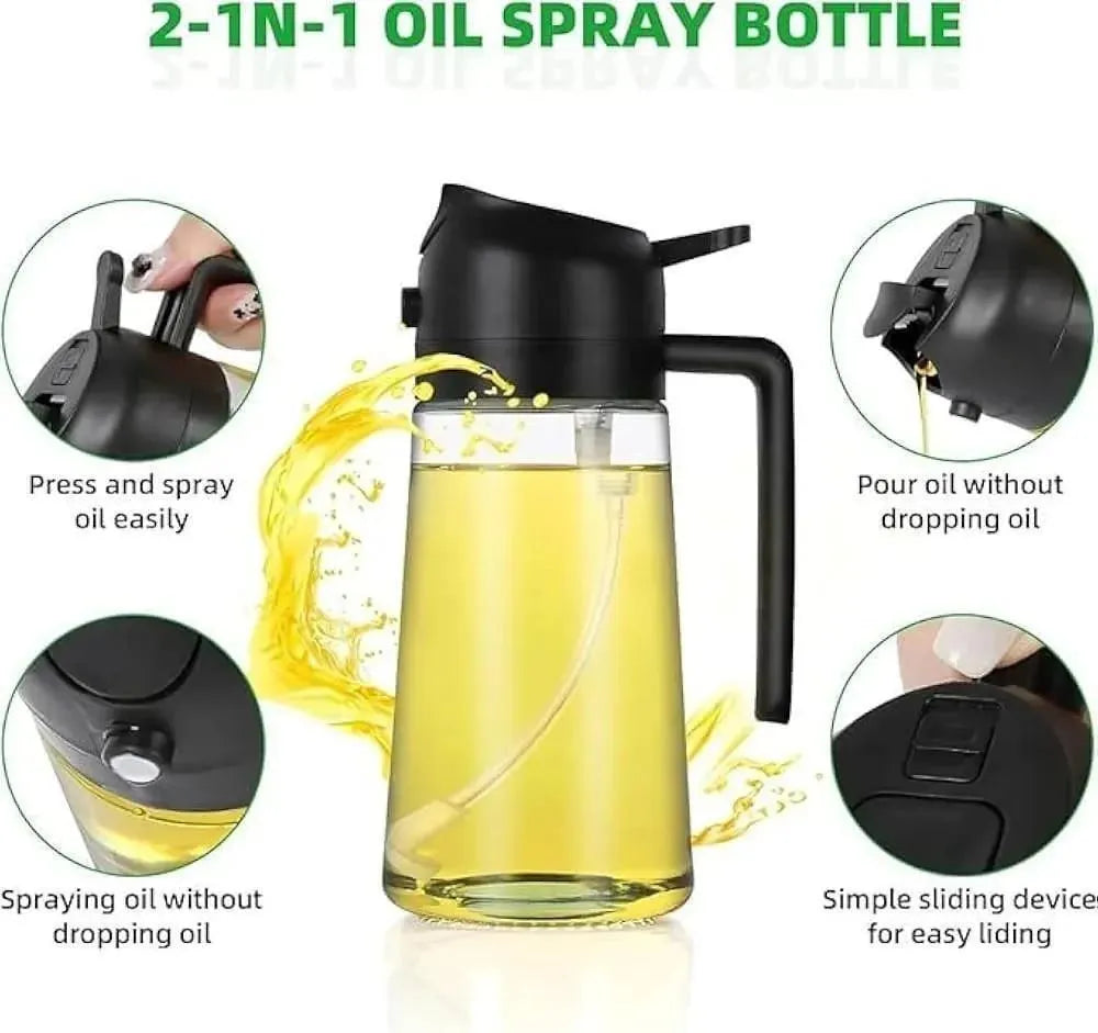 Glass Oil Spray Bottle Grey 3cm Spray Nozzle