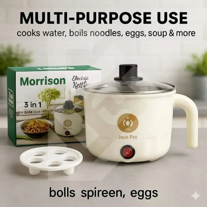 Electric kettle For Home Kitchen Food warmer Food Noodle Egg boiler Multifunction Pan Steam Cooking Machine 1.2 litter Ratings 170